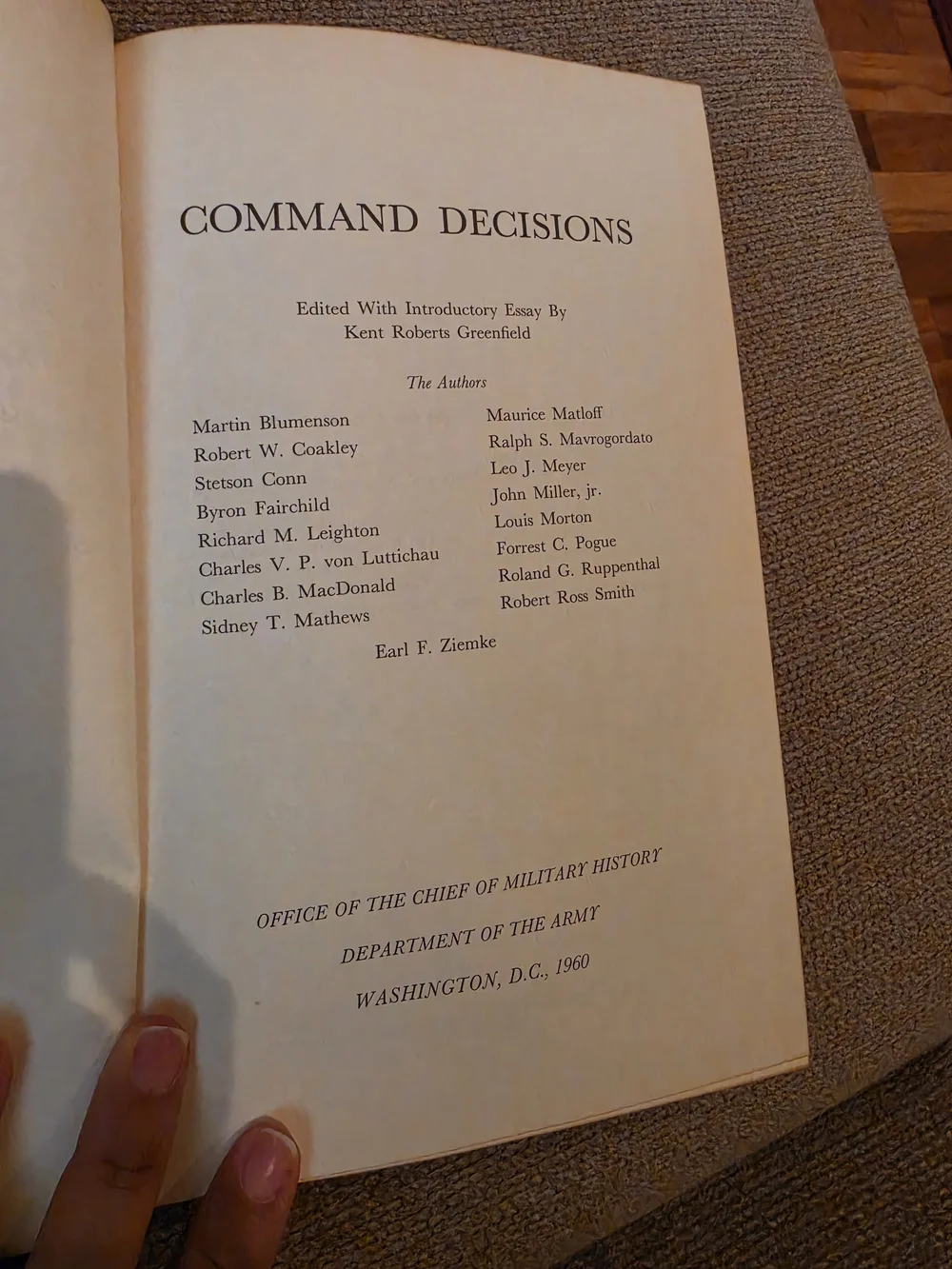 Military History Book/ Command Decision. See Description